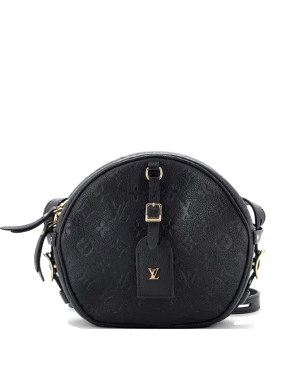 Pre-owned Louis Vuitton Boite Chapeau Souple Bag Monogram Empreinte Leather Mm Crossbody Bag In Black