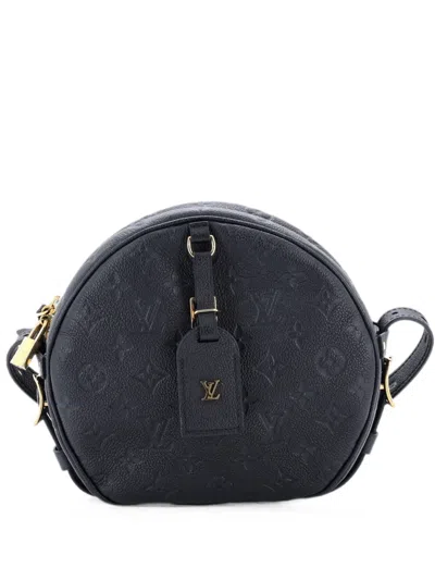 Pre-owned Louis Vuitton Boite Chapeau Souple Bag Monogram Empreinte Leather Mm Crossbody Bag In Black