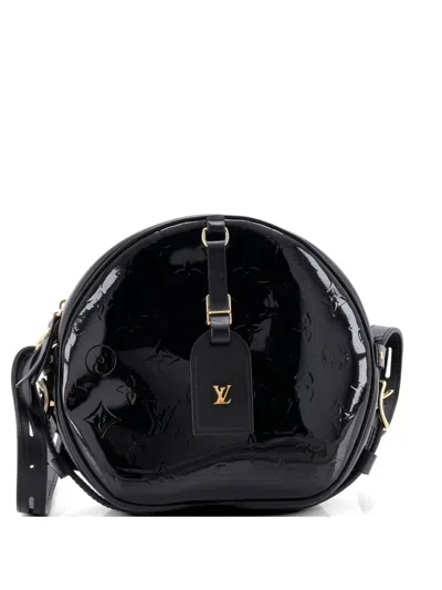 Pre-owned Louis Vuitton Boite Chapeau Souple Bag Monogram Vernis Mm Crossbody Bag In Black