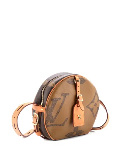 Pre-owned Louis Vuitton Boite Chapeau Souple Bag Reverse Monogram Giant Shoulder Bag In Brown