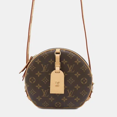 Pre-owned Louis Vuitton Boite Chapeau Souple Brown Monogram Size Mm