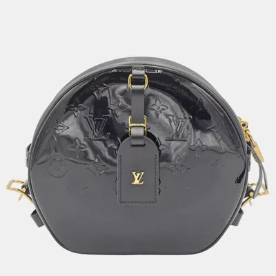Pre-owned Louis Vuitton Boite Chapeau Souple Mm Black Vernis And Leather Shoulder Bag
