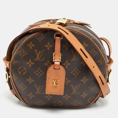 Pre-owned Louis Vuitton Boite Chapeau Souple Mm Monogram Canvas Bag In Brown