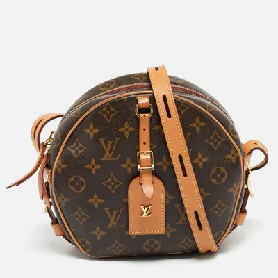 Pre-owned Louis Vuitton Boite Chapeau Souple Mm Monogram Canvas Bag In Brown