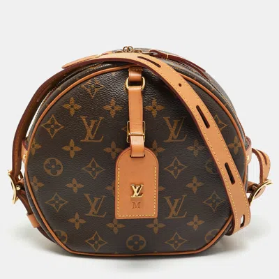 Pre-owned Louis Vuitton Boite Chapeau Souple Mm Monogram Canvas Bag In Brown