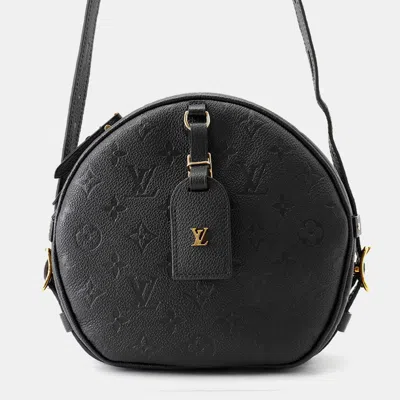 Pre-owned Louis Vuitton Boite Chapeau Souple Mm Noir Monogram Empreinte Leather Crossbody Bag In Black