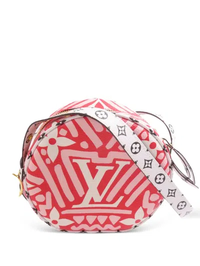 Pre-owned Louis Vuitton Boite Chapeau Souple Monogram Giant Crafty Crossbody Bag In Red