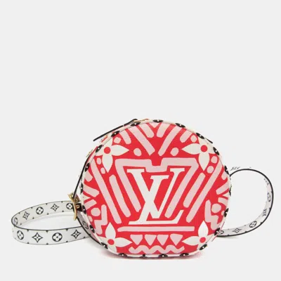 Pre-owned Louis Vuitton Boite Chapeau Souple Shoulder Bag Blanc Rouge In Orange