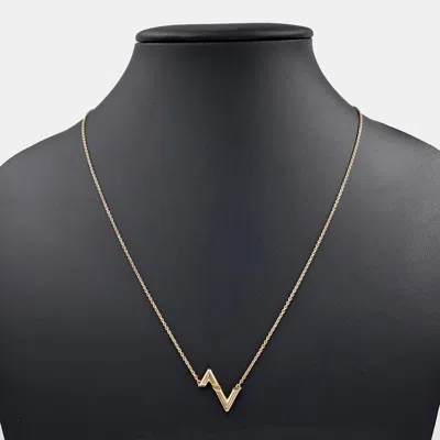 Pre-owned Louis Vuitton Bolt Upside Down Necklace In Black