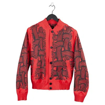 Pre-owned Louis Vuitton Bomber Men Jacket Christopher Nemeth Rope Heavy Size 48 (medium) In Red