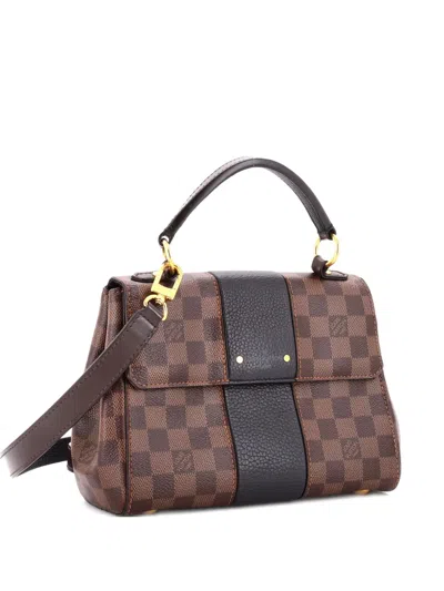 Pre-owned Louis Vuitton Bond Street Handbag Damier With Leather Bb Satchel In Brown