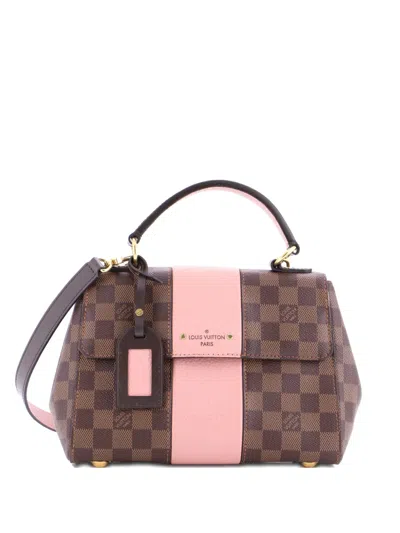 Pre-owned Louis Vuitton Bond Street Handbag Damier With Leather Bb Satchel In Brown