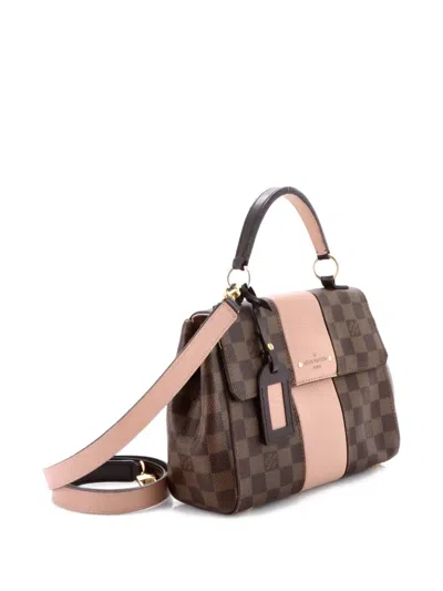 Pre-owned Louis Vuitton Bond Street Handbag Damier With Leather Bb Satchel In Brown
