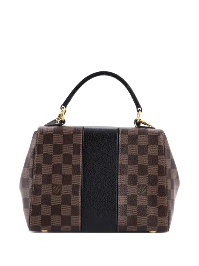 Pre-owned Louis Vuitton Bond Street Handbag Damier With Leather Bb Satchel In Brown