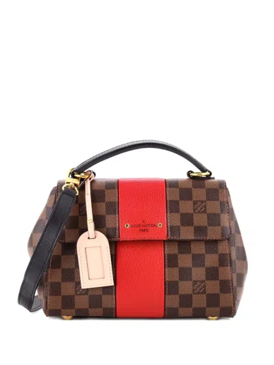 Pre-owned Louis Vuitton Bond Street Handbag Damier With Leather Bb Satchel In Brown