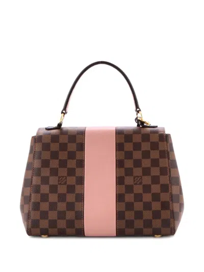 Pre-owned Louis Vuitton Bond Street Handbag Damier With Leather Mm Satchel In Brown
