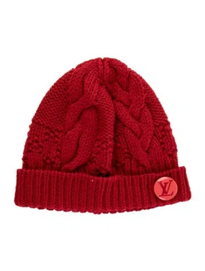 Pre-owned Louis Vuitton Bonnet Constance Knit Beanie In Red