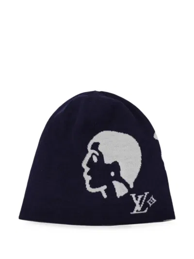 Pre-owned Louis Vuitton Bonnet Faces Beanie Hat In Blue