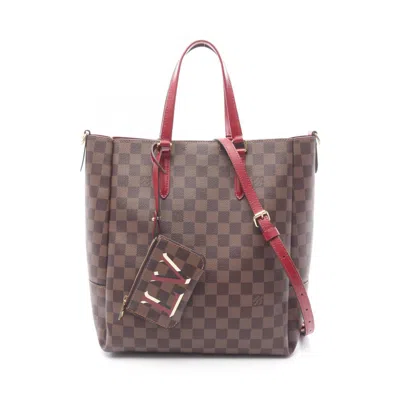 Pre-owned Louis Vuitton Bordeaux Brown Coated Canvas Leather Tote Bag () In Multi