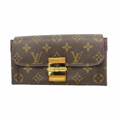 Pre-owned Louis Vuitton Bordeaux Brown Long Wallet (bi-fold) () In Multi