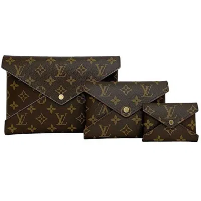 Pre-owned Louis Vuitton Bordeaux Brown Monogram Pink Red Color Monogram Clutch Bag Pouch () In Bordeaux, Brown, Monogram, Pink, Red Color