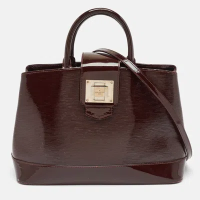 Pre-owned Louis Vuitton Bordeaux Electric Epi Leather Mirabeau Gm Bag In Burgundy