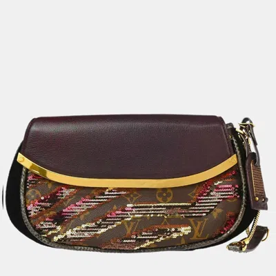 Pre-owned Louis Vuitton Bordeaux Monogram Savage Tiger Clutch Bag In Brown