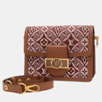 Pre-owned Louis Vuitton Bordeaux Pink Monogram Jacquard Dauphine Mini Shoulder Bag