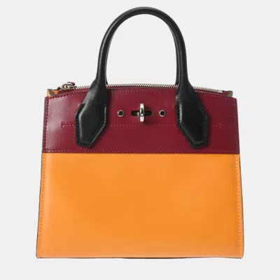 Pre-owned Louis Vuitton Bordeaux/yellow/black Leather Mini City Steamer Satchel In Multicolor