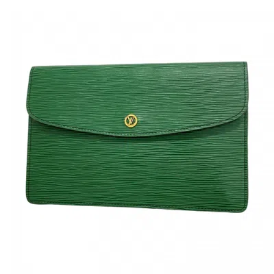 Pre-owned Louis Vuitton Borneo Green Clutch Bag ()