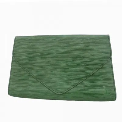 Pre-owned Louis Vuitton Borneo Green Clutch Bag ()