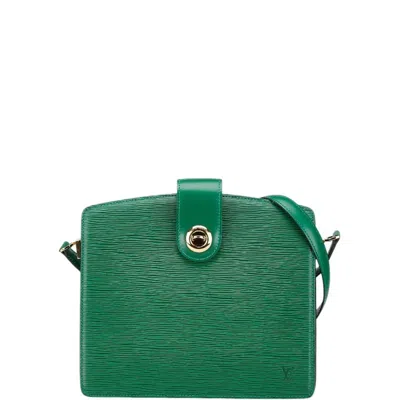 Pre-owned Louis Vuitton Borneo Green Leather Shoulder Bag ()