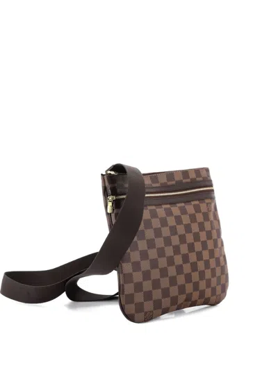 Pre-owned Louis Vuitton Bosphore Pochette Damier Crossbody Bag In Brown
