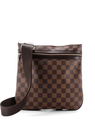Pre-owned Louis Vuitton Bosphore Pochette Damier Crossbody Bag In Brown
