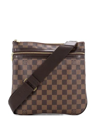 Pre-owned Louis Vuitton Bosphore Pochette Damier Crossbody Bag In Brown