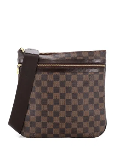 Pre-owned Louis Vuitton Bosphore Pochette Damier Crossbody Bag In Brown