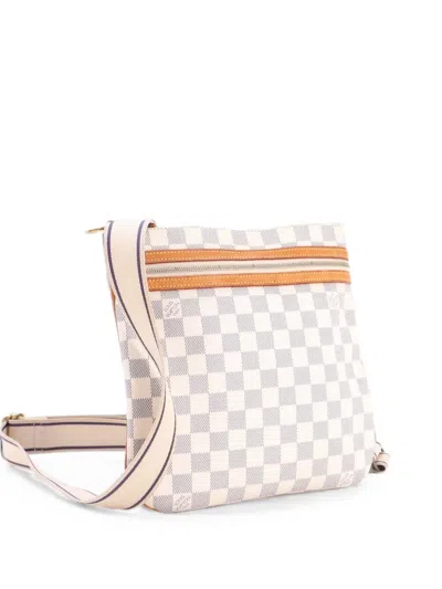 Pre-owned Louis Vuitton Bosphore Pochette Damier Crossbody Bag In White