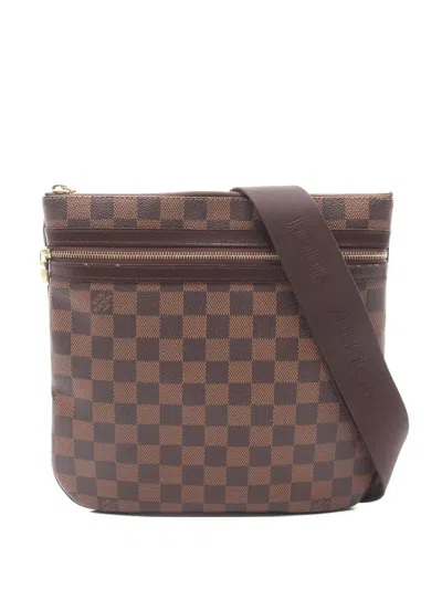Pre-owned Louis Vuitton Bosphore Pochette Damier Ebene Shoulder Bag In Brown