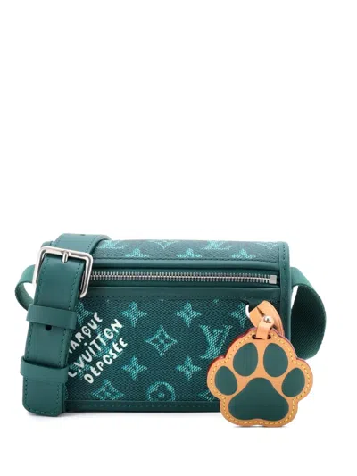 Pre-owned Louis Vuitton Bosphore Wearable Wallet Limited Edition Marque Deposee Monogram Canvas Crossbody Bag In Green