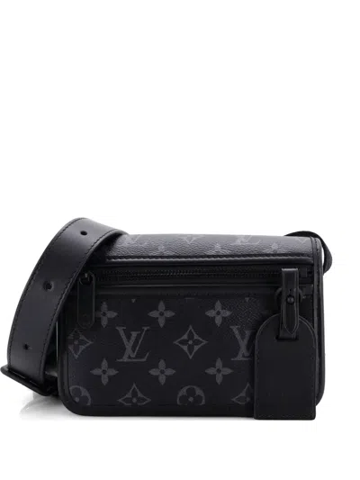 Pre-owned Louis Vuitton Bosphore Wearable Wallet Monogram Eclipse Canvas Shoulder Bag In Black