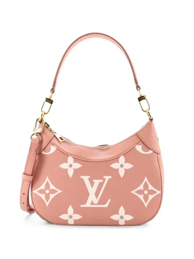Pre-owned Louis Vuitton Boulogne Nm Handbag Bicolor Monogram Empreinte Giant Shoulder Bag In 粉色