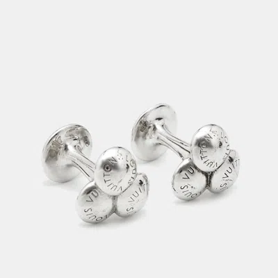 Pre-owned Louis Vuitton Boutons De Manchette Sterling Silver Cufflinks