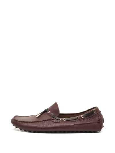 Pre-owned Louis Vuitton Bow-detail Loafers In Red