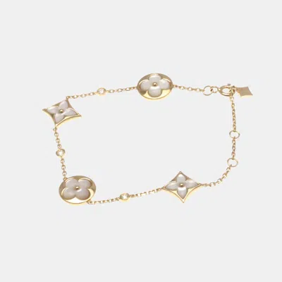 Pre-owned Louis Vuitton Bracelet 4 Motif Blossom Bb Pink Gold 18k Diamond Mother Of Pearl Charm Bracelet Pink Gold