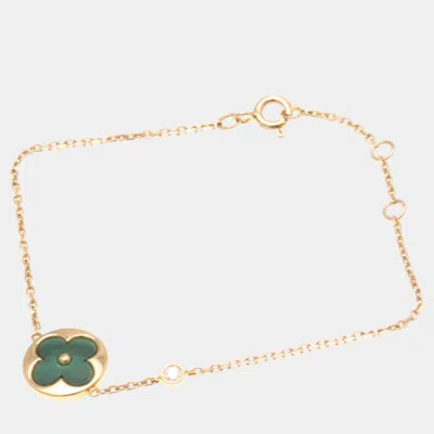 Pre-owned Louis Vuitton 18k Rose Gold Sun Blossom Bb Charm Bracelet In Pink