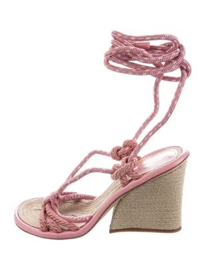 Pre-owned Louis Vuitton Braided Accents Gladiator Sandals In Pink