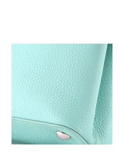 Pre-owned Louis Vuitton Braided Chain Capucines Bag Taurillion Leather Bb Satchel In Blue