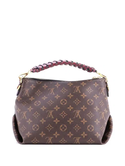 Pre-owned Louis Vuitton Braided Handle Beaubourg Monogram Canvas Mini Hobo Bag In Brown