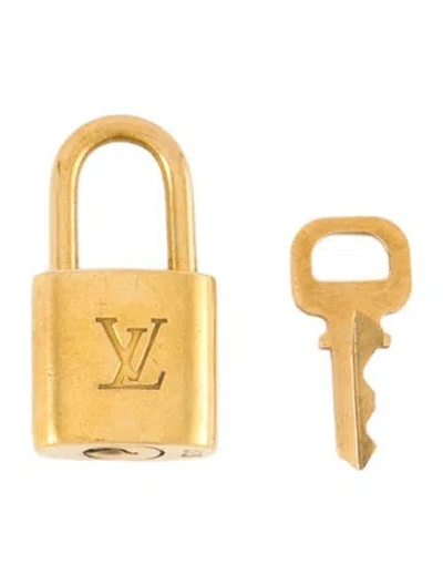 Pre-owned Louis Vuitton Brass Lock & Key Set In Silver