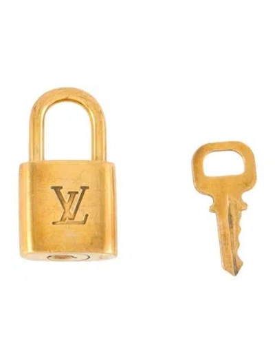 Pre-owned Louis Vuitton Brass Lock & Key Set In Silver